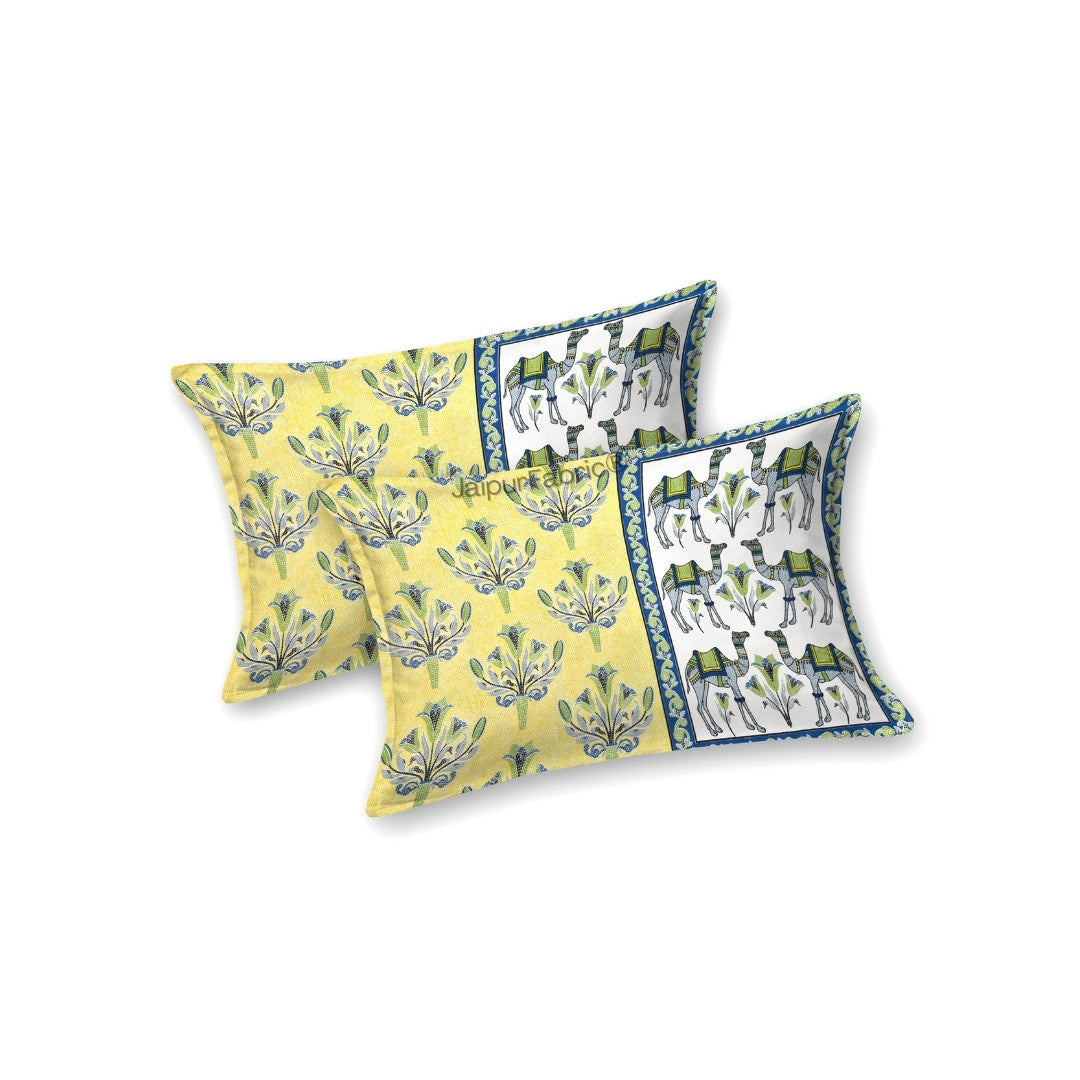 Floral Corsage Yellow Pure Cotton King Size Bedsheet