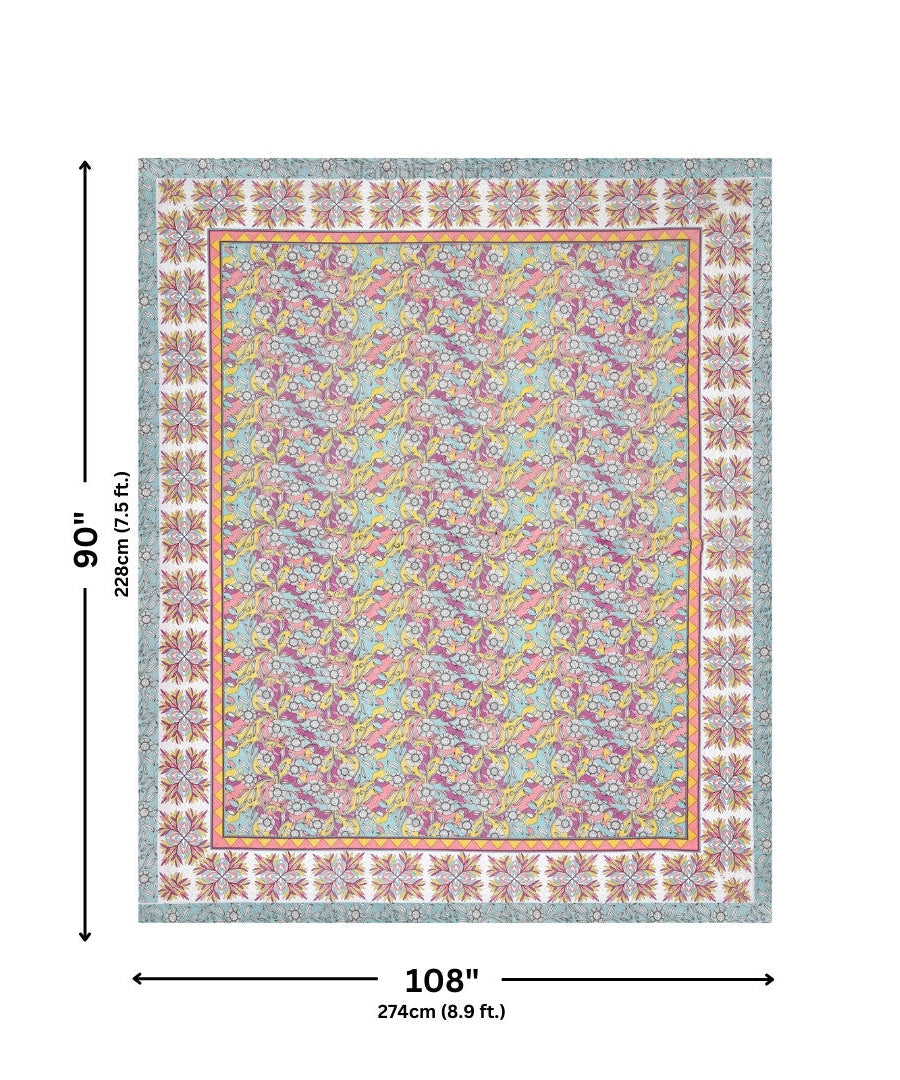 Fresh & Frisky Colourful Pure Cotton King Size Bedsheet