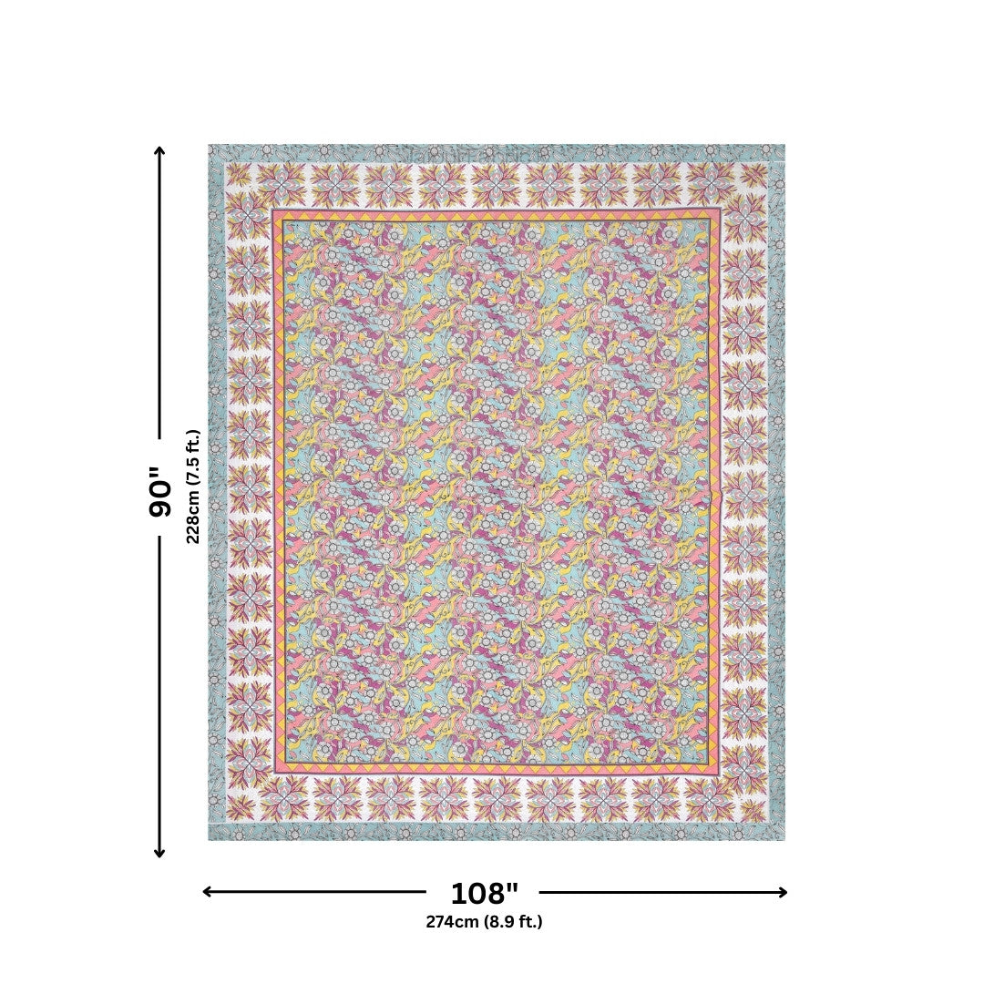 Fresh & Frisky Colourful Pure Cotton King Size Bedsheet