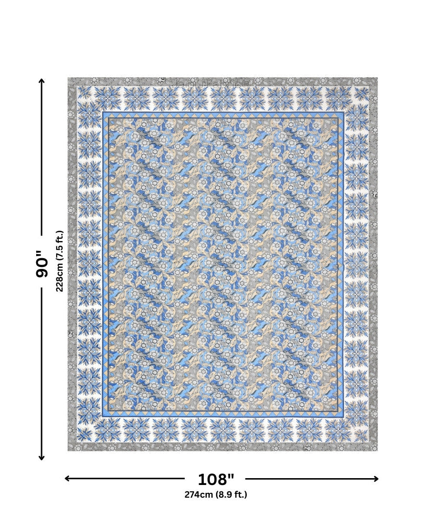 Gracious Spread Grey Cotton King Size Bedsheet