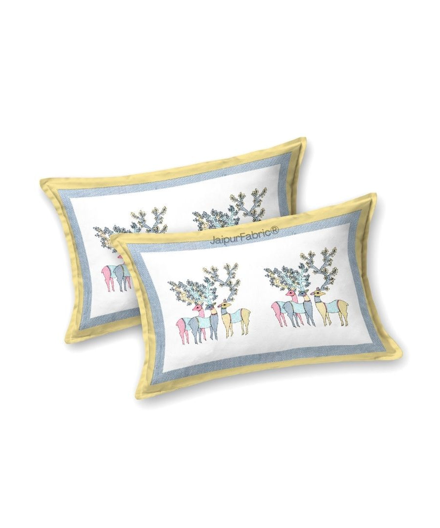 Deer Forest Colourful Pure Cotton King Size Bedsheet