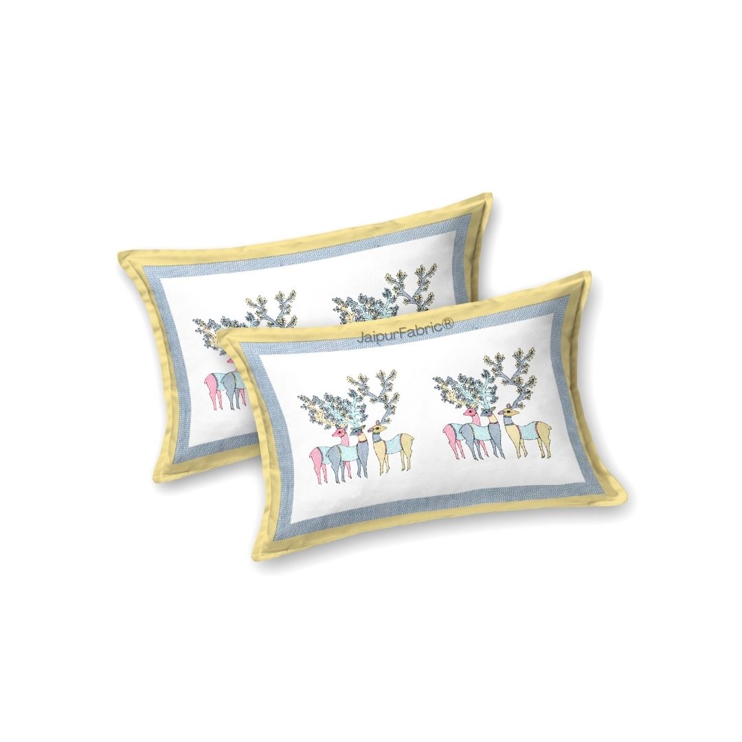 Deer Forest Colourful Pure Cotton King Size Bedsheet