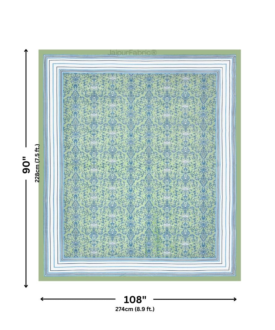 Peacock Park Green Pure Cotton King Size Bedsheet