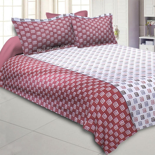 Red Double Bedsheet with Simple Design