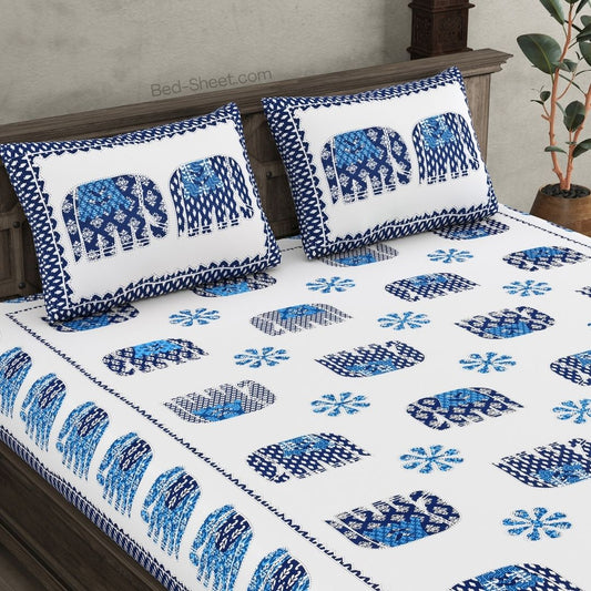 Majestic Royal Blue Double Bedsheet