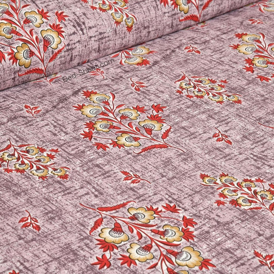 Redish Jaipur Fabric Double Bed Sheet