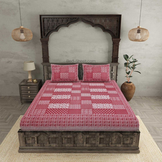 Palace Pink Elegance Pure Cotton Double Bedsheet