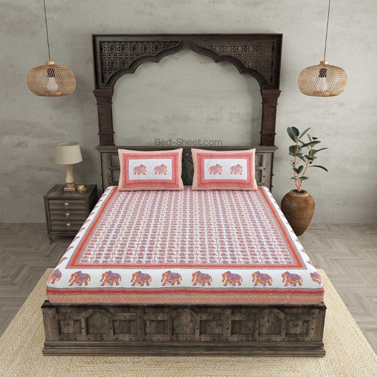 Padharo Home Pink Pure Cotton Double Bedsheet