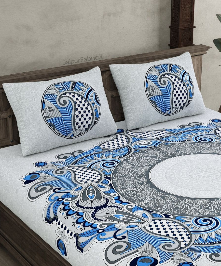 Cosmic Kolam Royal Blue Double Bedsheet