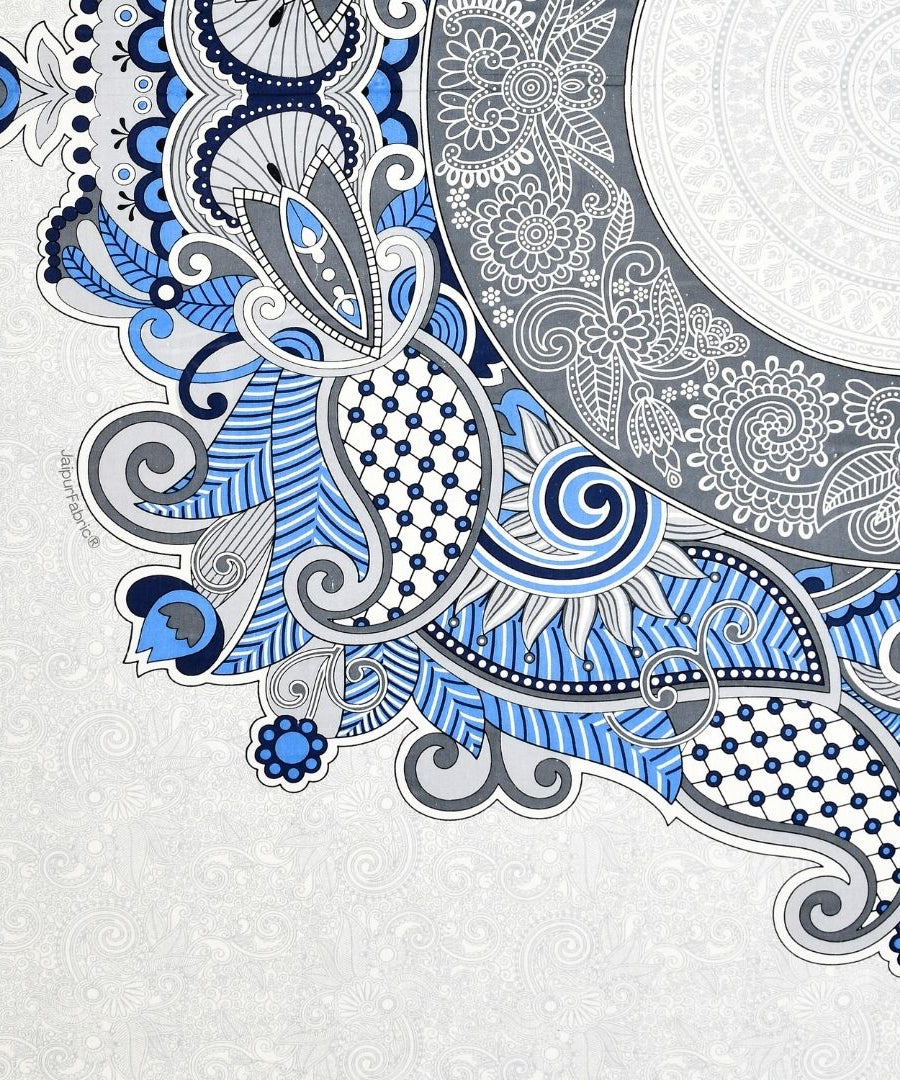 Cosmic Kolam Royal Blue Double Bedsheet