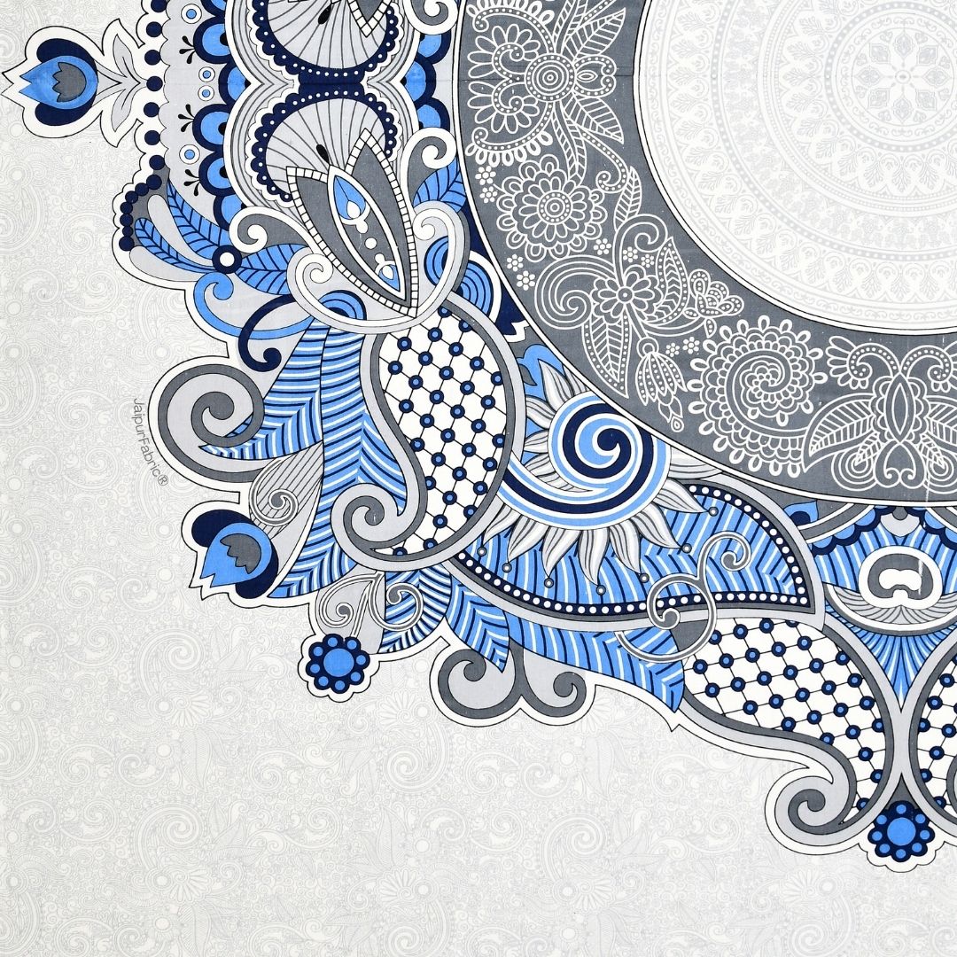 Cosmic Kolam Royal Blue Double Bedsheet