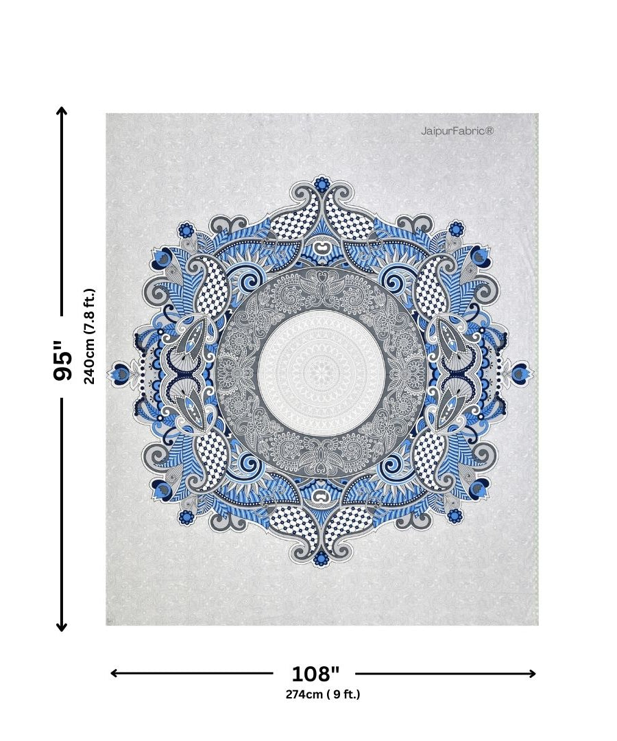 Cosmic Kolam Royal Blue Double Bedsheet