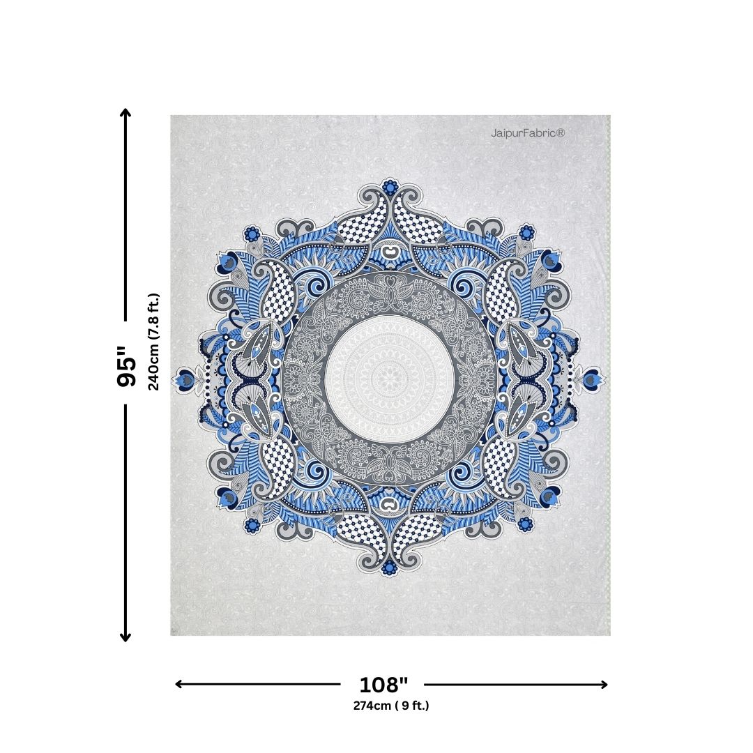 Cosmic Kolam Royal Blue Double Bedsheet