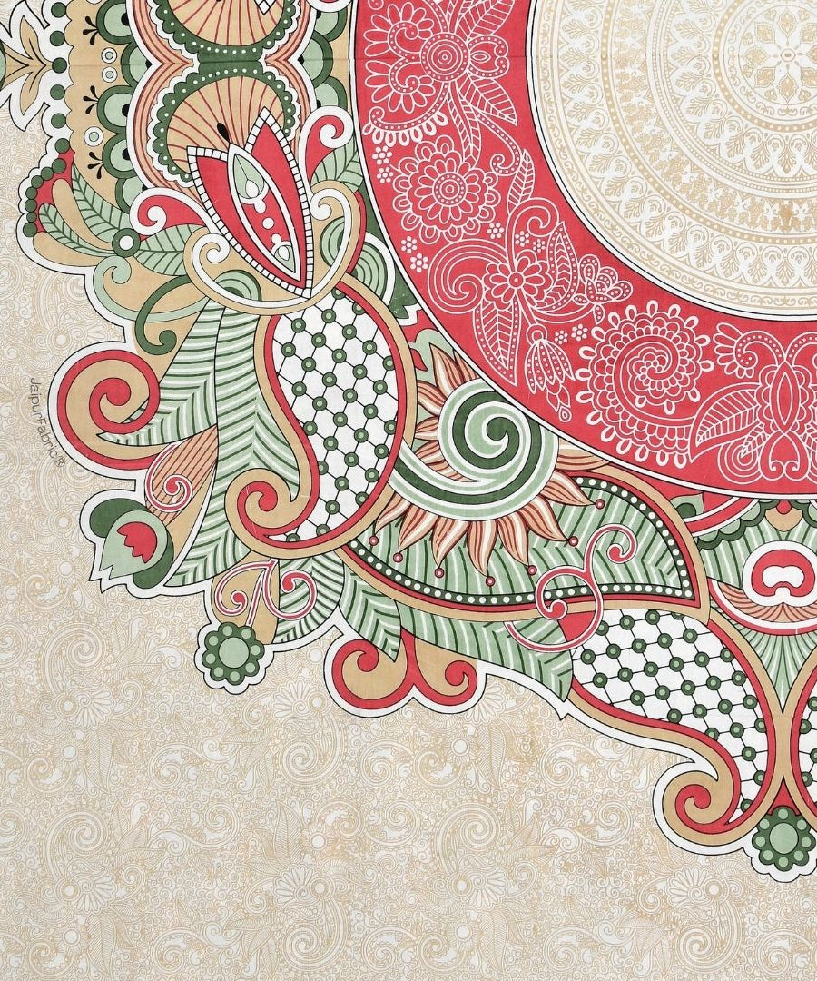 Cosmic Kolam Coral Pink Double Bedsheet