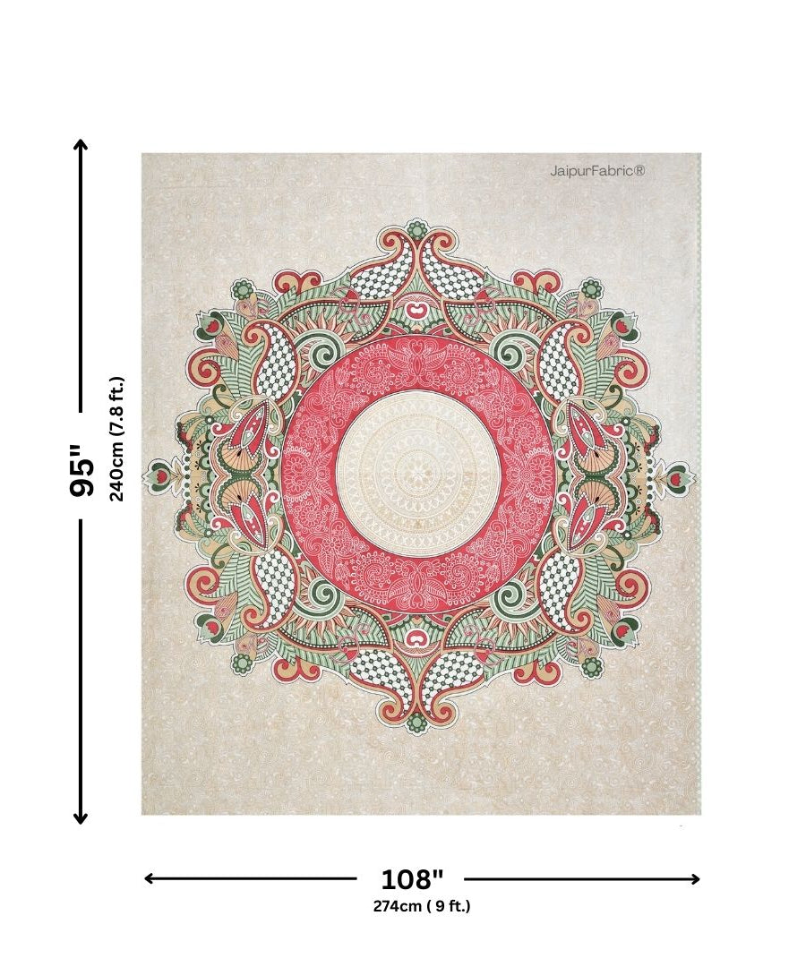 Cosmic Kolam Coral Pink Double Bedsheet