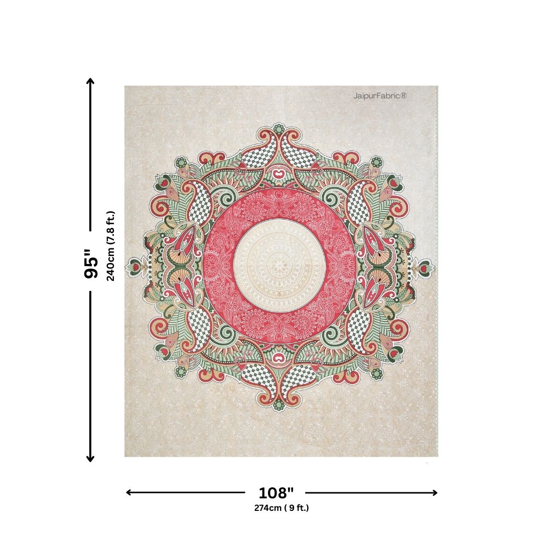 Cosmic Kolam Coral Pink Double Bedsheet