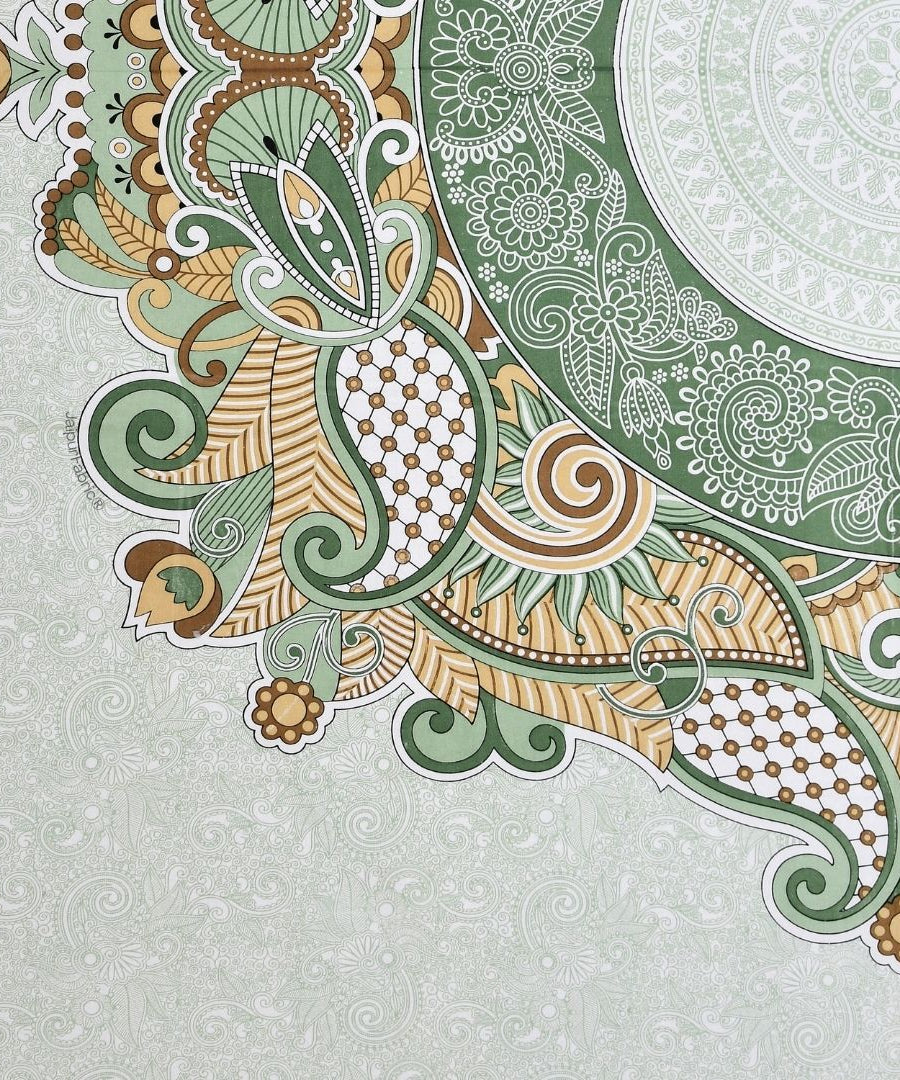 Cosmic Kolam Mint Green Double Bedsheet