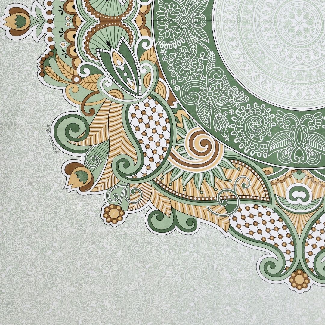 Cosmic Kolam Mint Green Double Bedsheet