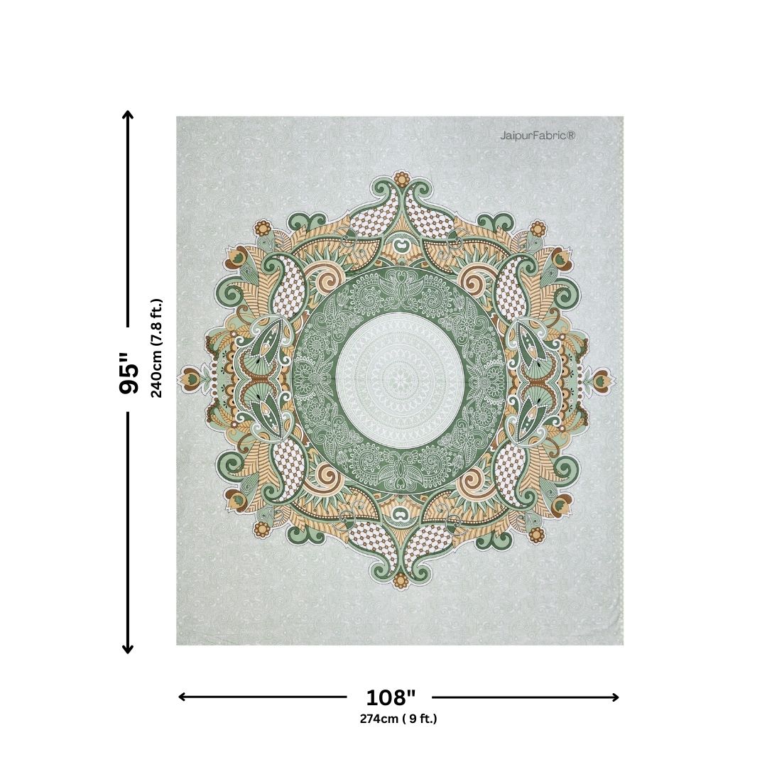 Cosmic Kolam Mint Green Double Bedsheet