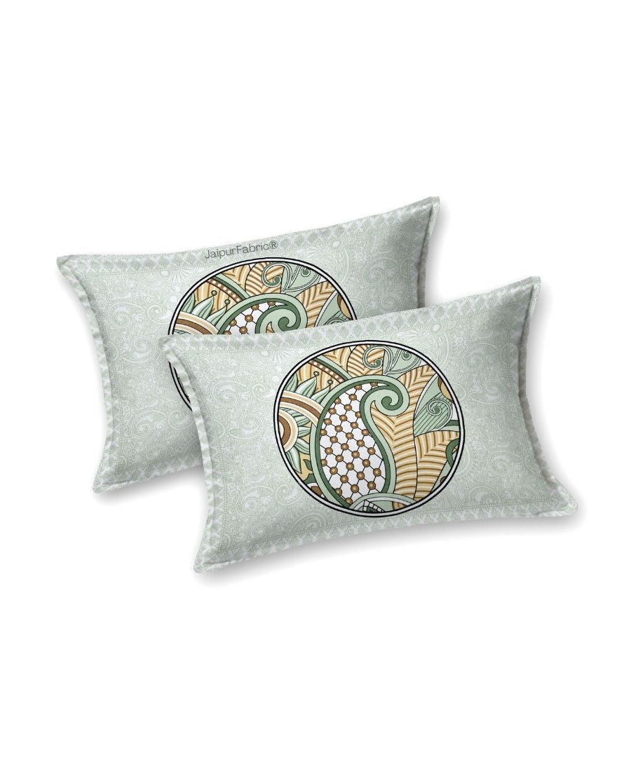 Cosmic Kolam Mint Green Double Bedsheet