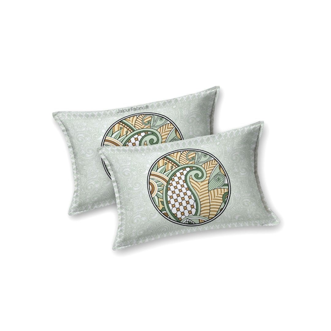 Cosmic Kolam Mint Green Double Bedsheet