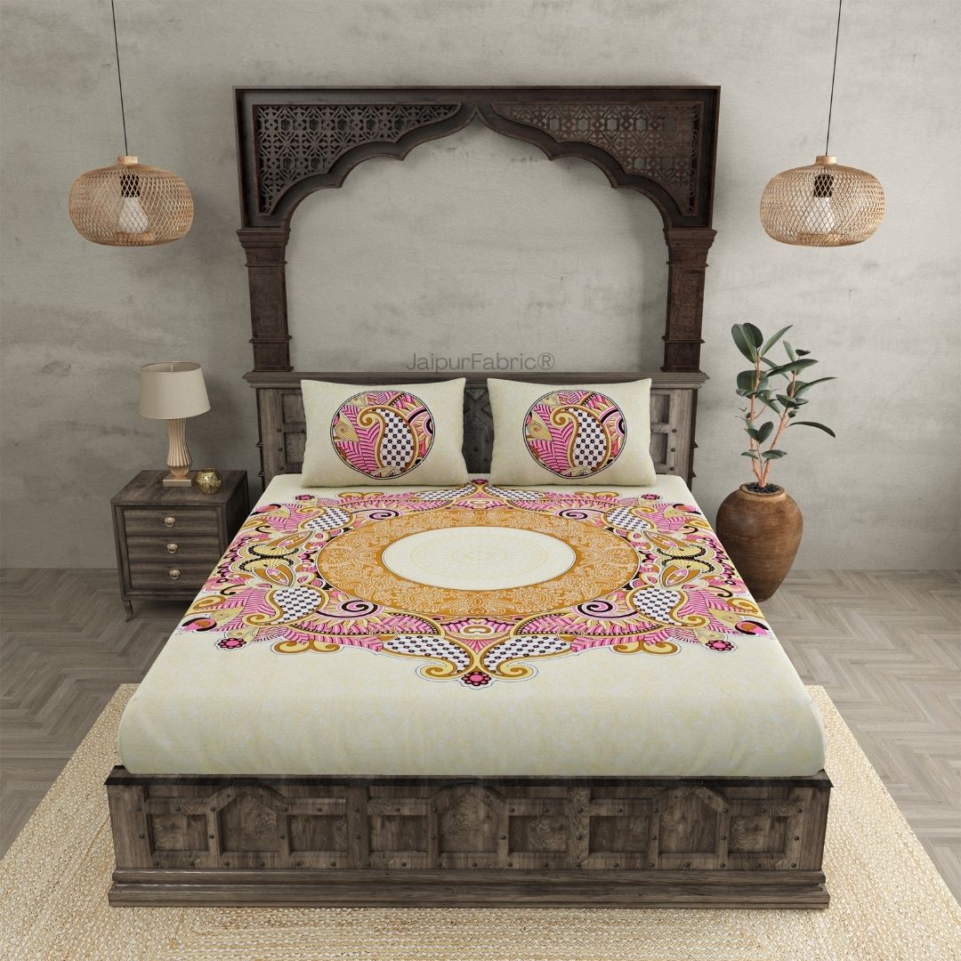 Cosmic Kolam Double Bed Sheet (Choose Color)