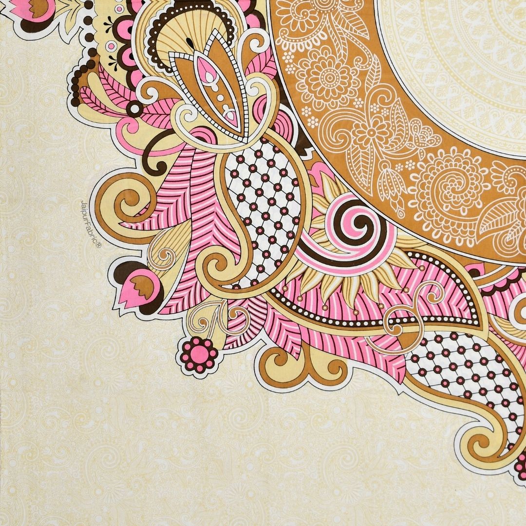 Cosmic Kolam Amber Brown Double Bedsheet