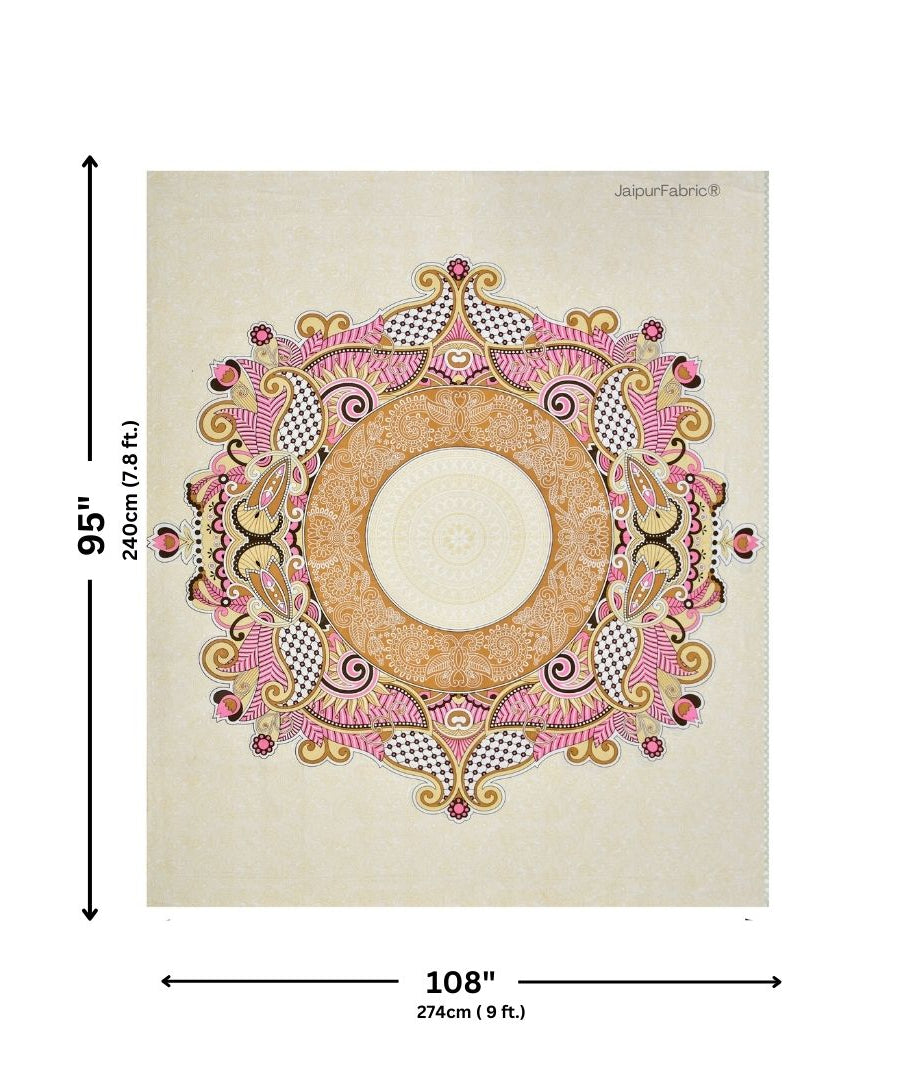 Cosmic Kolam Amber Brown Double Bedsheet