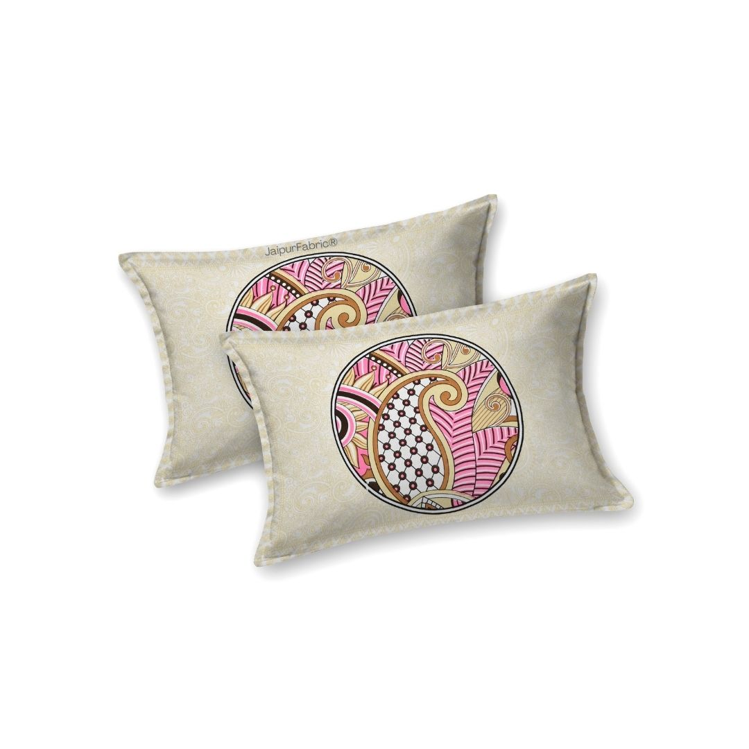 Cosmic Kolam Amber Brown Double Bedsheet