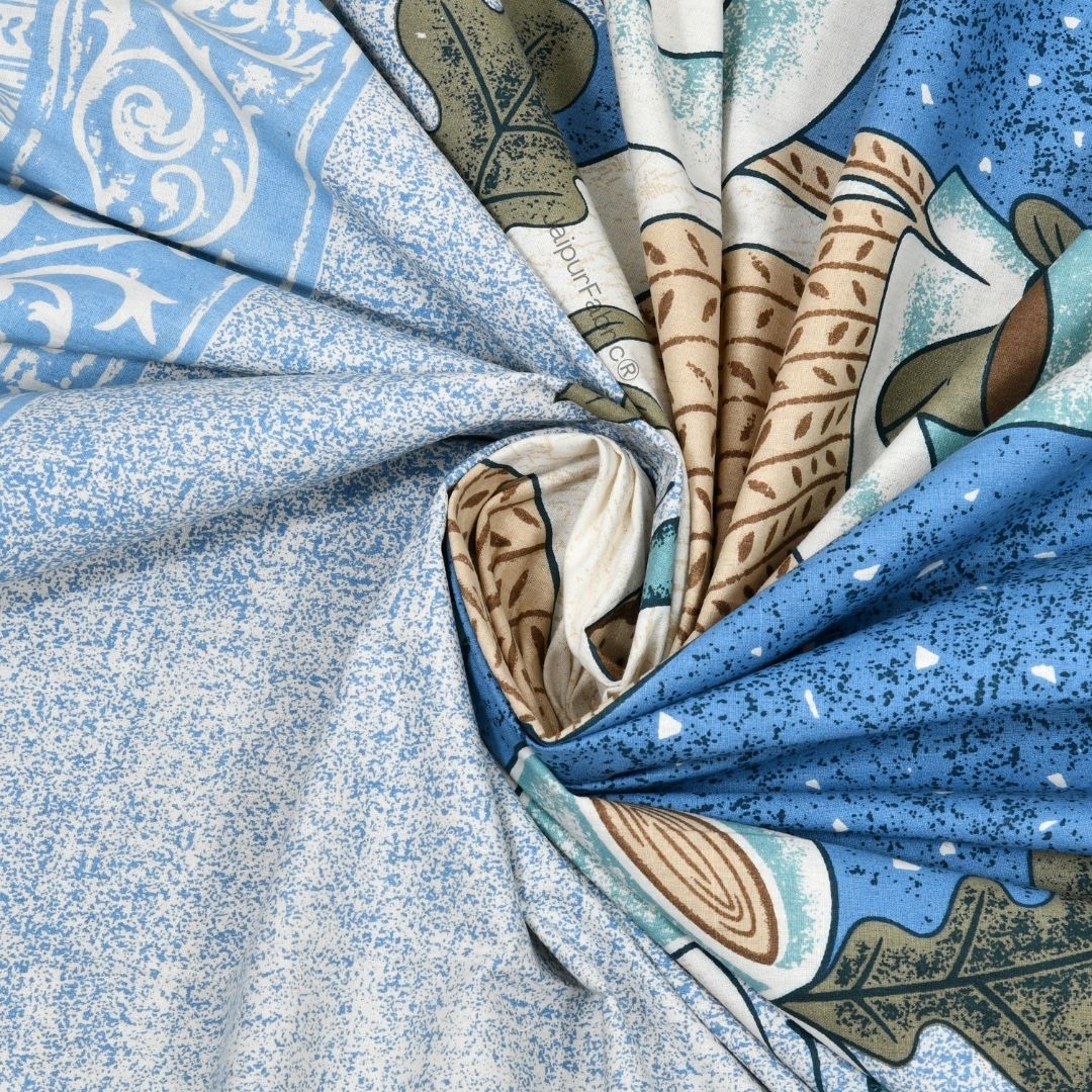 Charming Goose Blue Pure Cotton Double Bedsheet