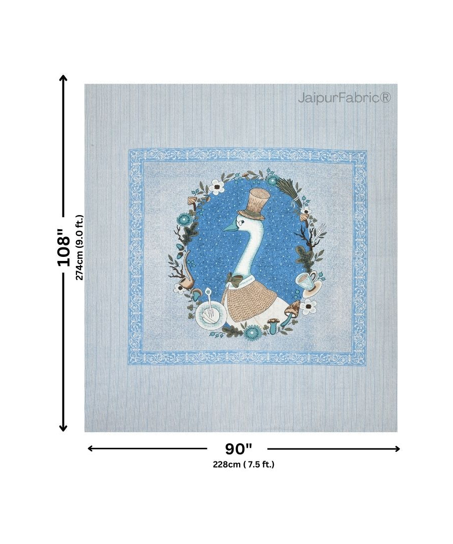 Charming Goose Blue Pure Cotton Double Bedsheet