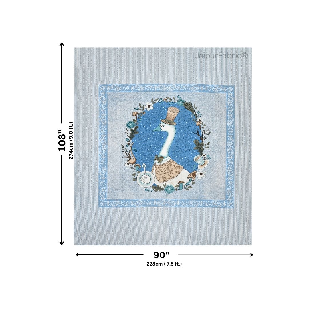 Charming Goose Blue Pure Cotton Double Bedsheet