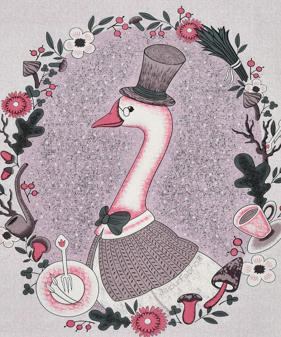 Charming Goose Purple Pure Cotton Double Bedsheet