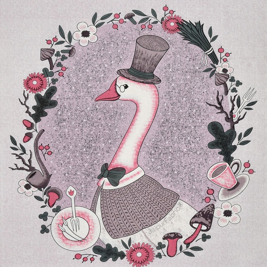 Charming Goose Purple Pure Cotton Double Bedsheet