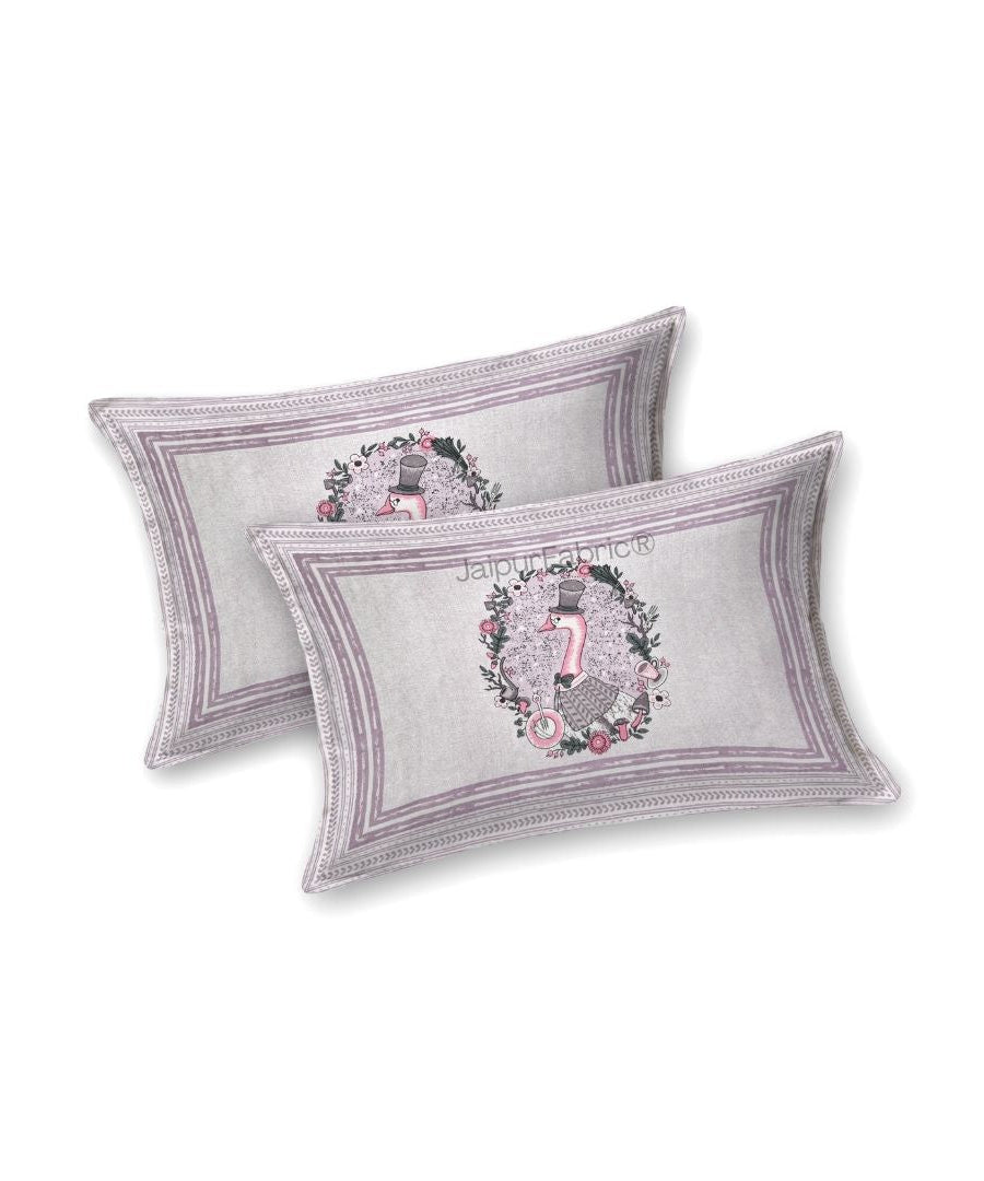 Charming Goose Purple Pure Cotton Double Bedsheet