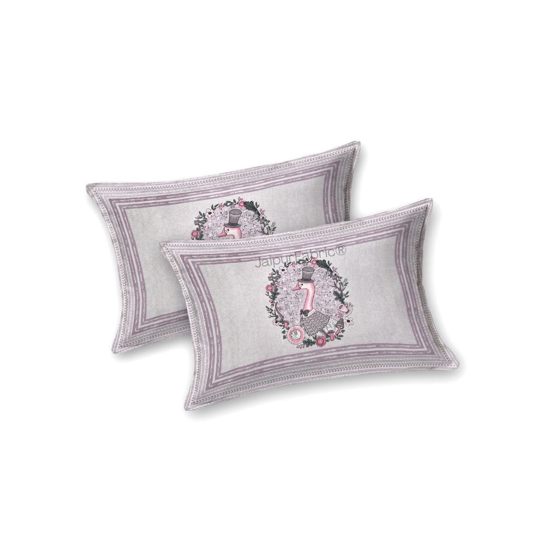 Charming Goose Purple Pure Cotton Double Bedsheet