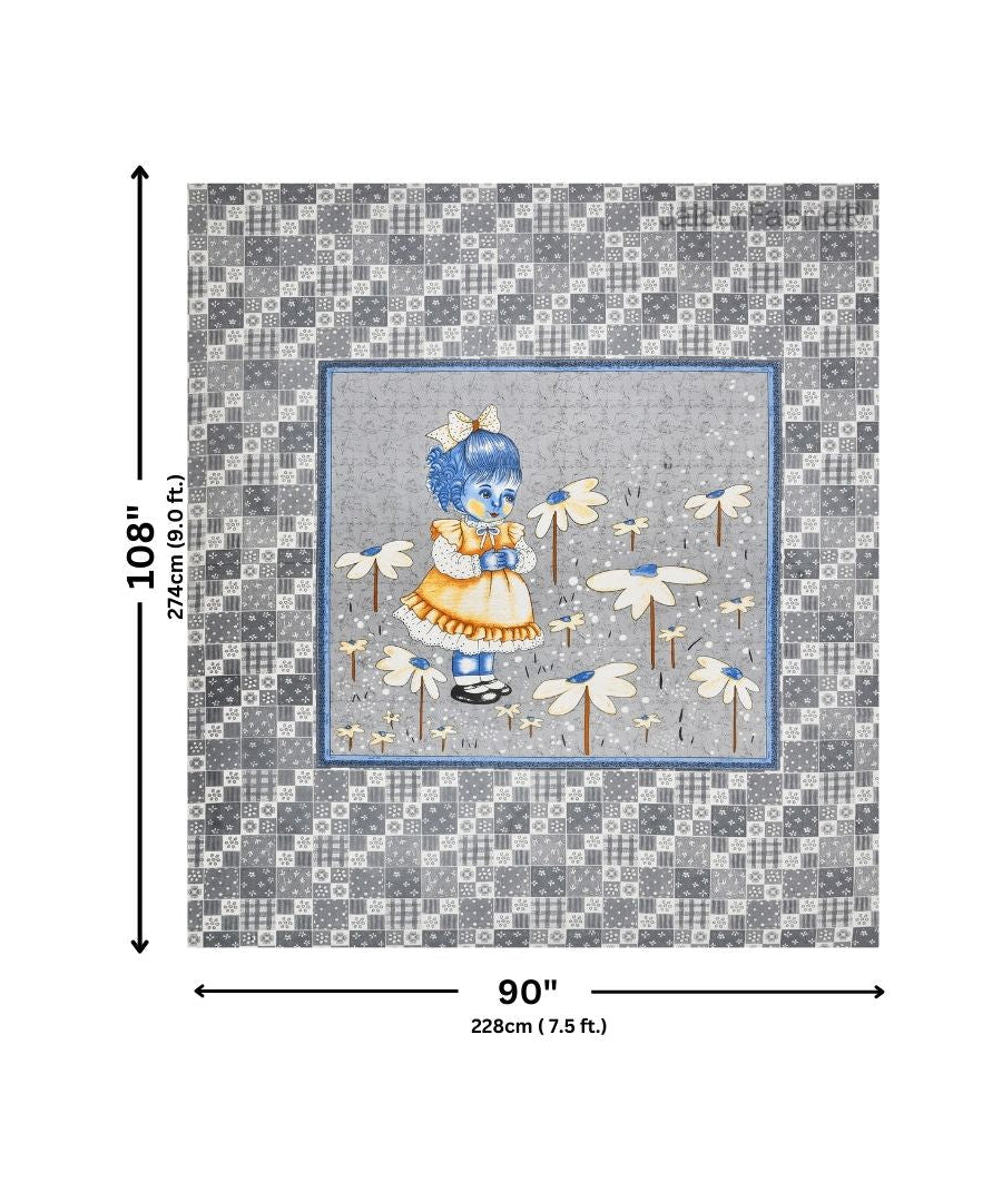 Delicate Daisy Gray Pure Cotton Double Bedsheet