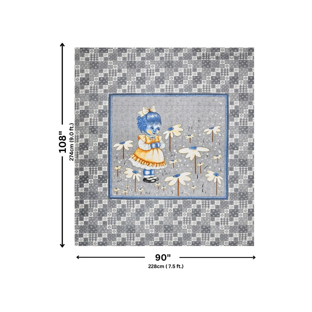 Delicate Daisy Gray Pure Cotton Double Bedsheet