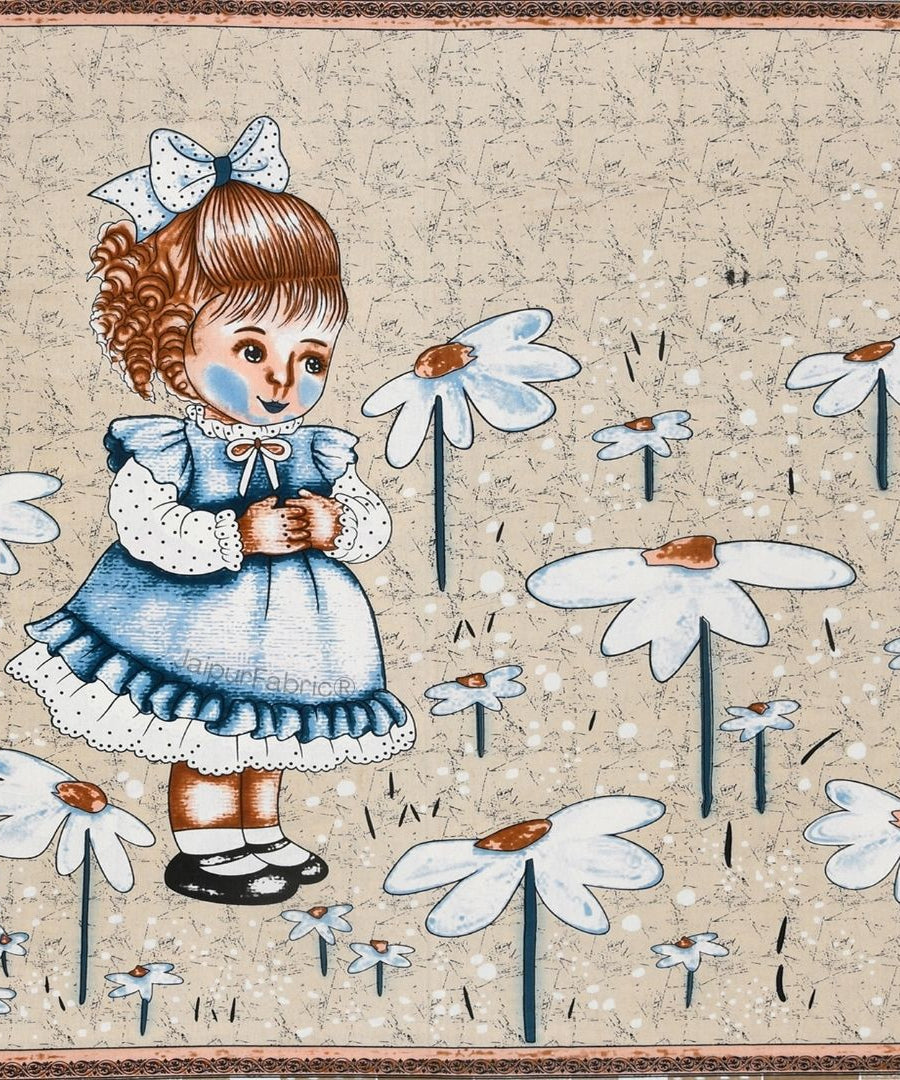 Delicate Daisy Beige Pure Cotton Double Bedsheet