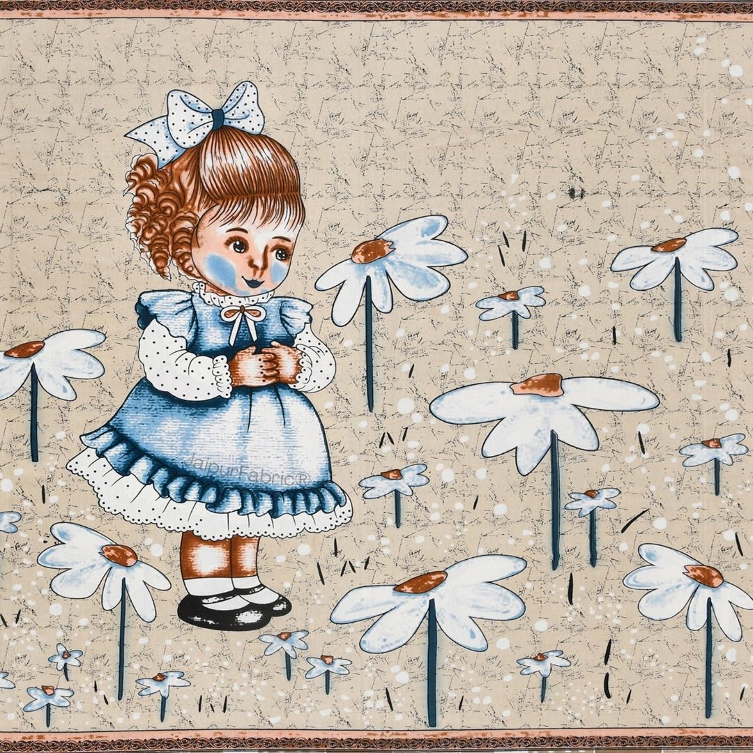 Delicate Daisy Beige Pure Cotton Double Bedsheet