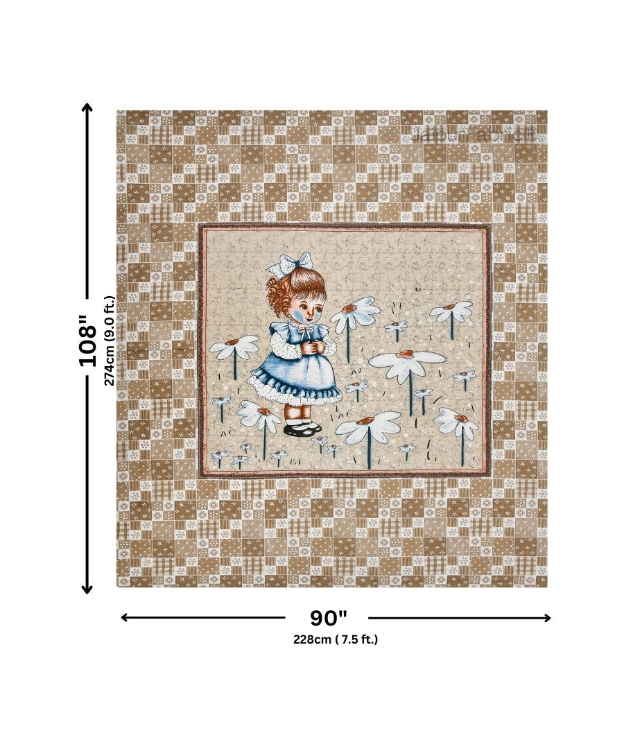 Delicate Daisy Beige Pure Cotton Double Bedsheet