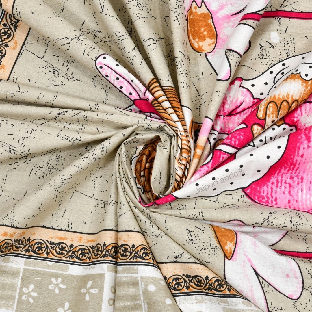 Delicate Daisy Pink Pure Cotton Double Bedsheet