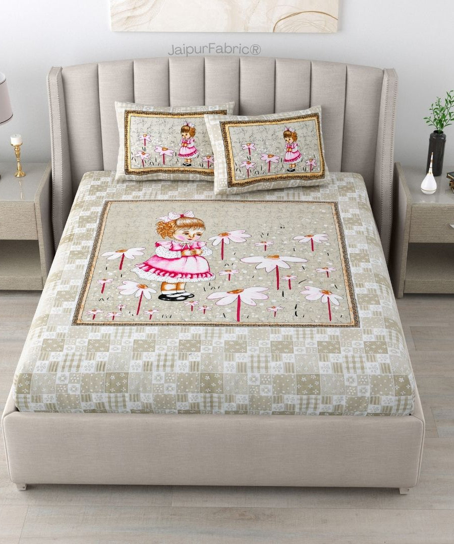 Delicate Daisy Pink Pure Cotton Double Bedsheet