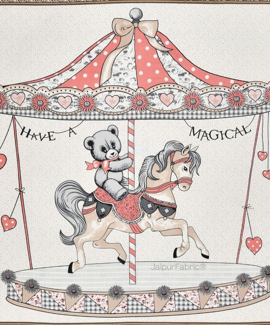 Magical Merry-go-round Pure Cotton Brown Double Bedsheet