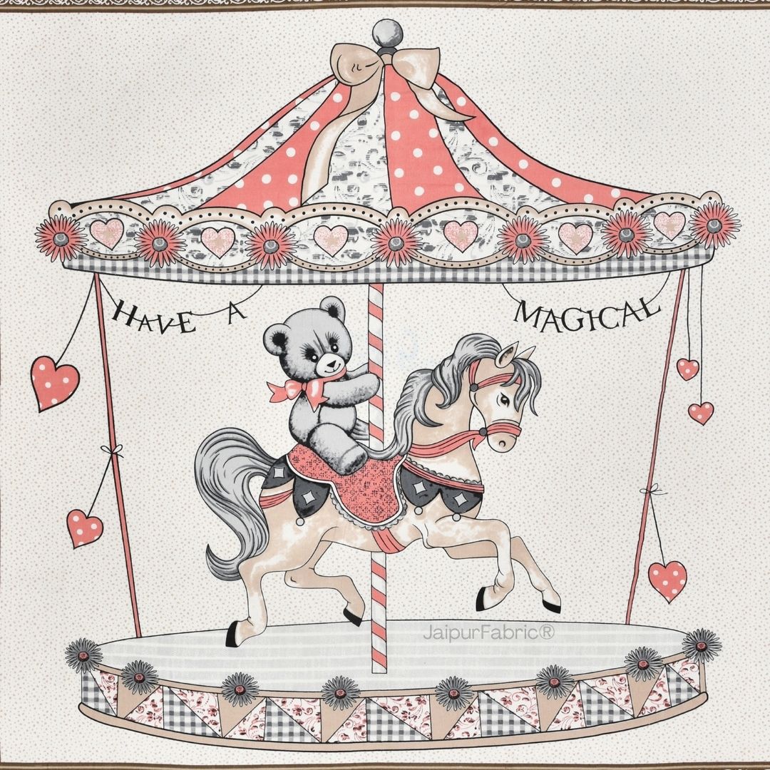 Magical Merry-go-round Pure Cotton Brown Double Bedsheet