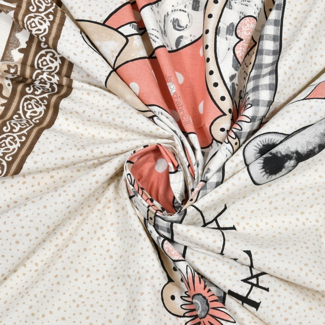 Magical Merry-go-round Pure Cotton Brown Double Bedsheet