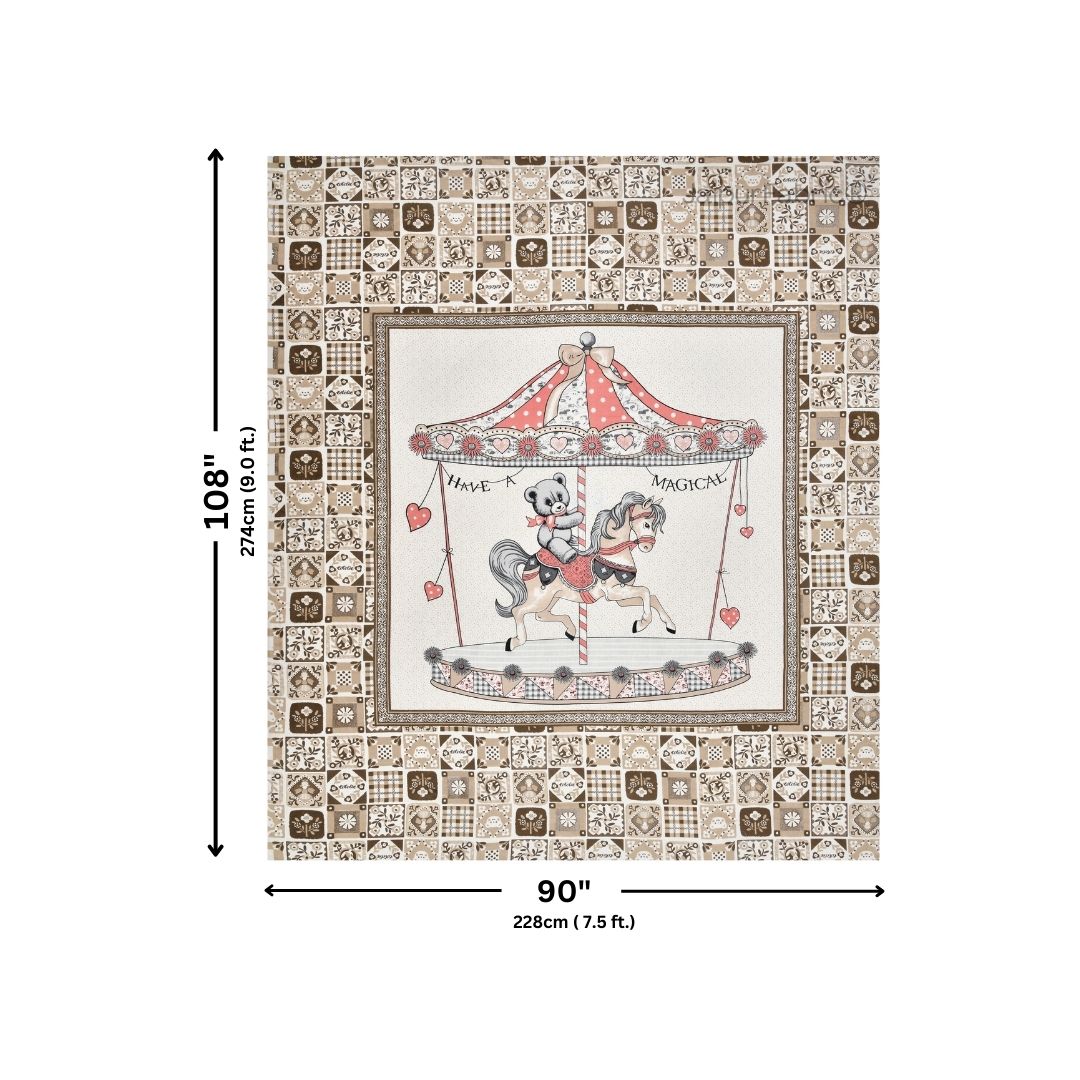 Magical Merry-go-round Pure Cotton Brown Double Bedsheet