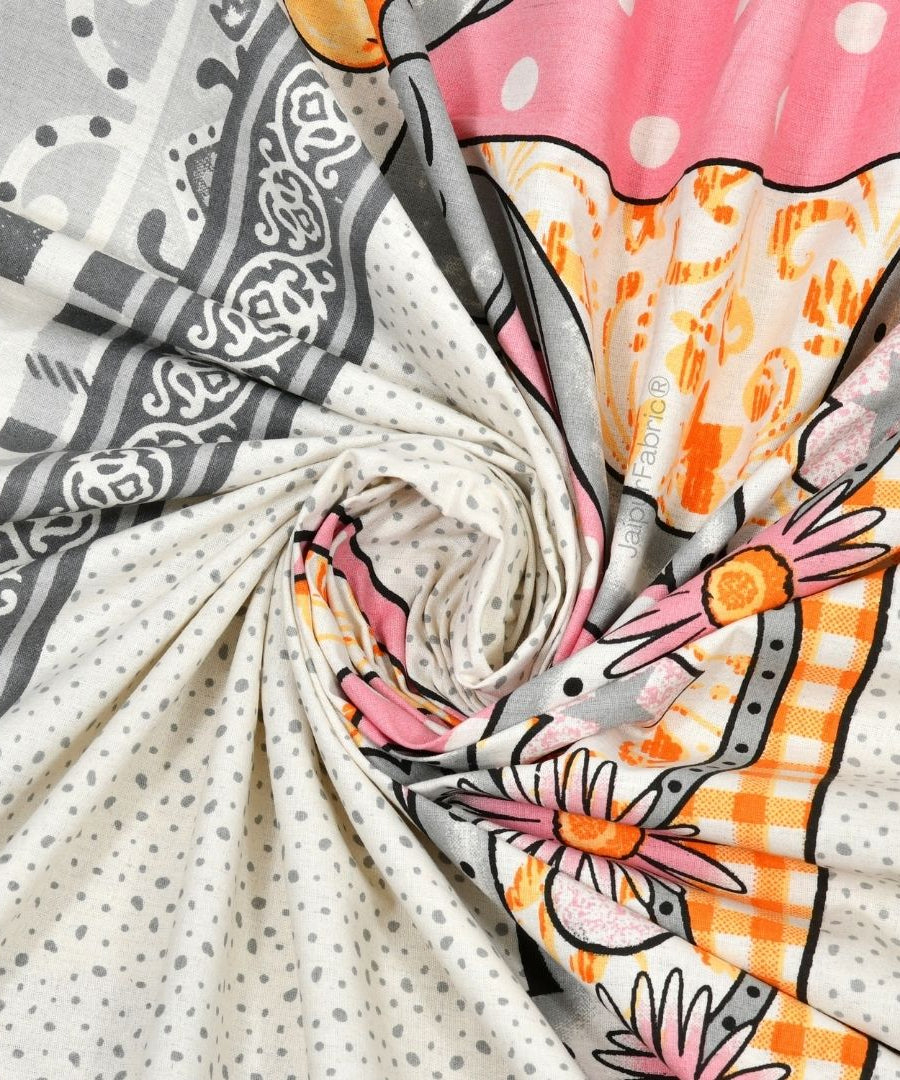 Magical Merry-go-round Pure Cotton Gray Double Bedsheet