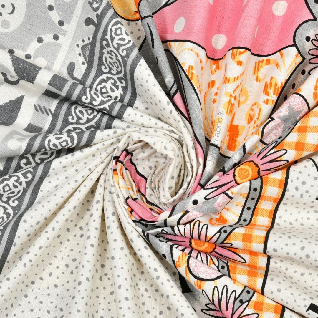 Magical Merry-go-round Pure Cotton Gray Double Bedsheet