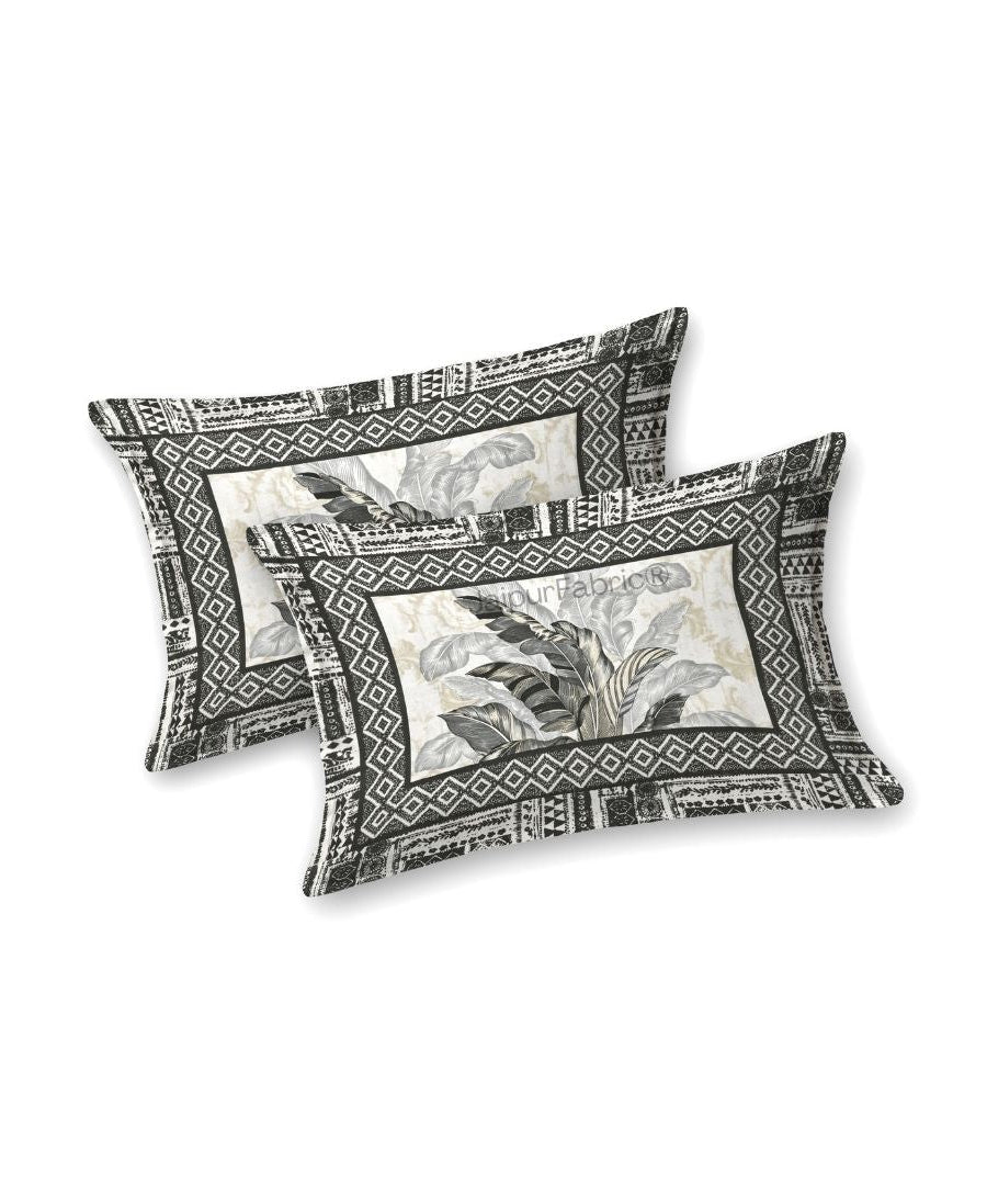 Tropical Bliss Black Pure Cotton Double Bedsheet